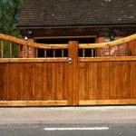 Reverse Swan Neck Spindle Double Wooden Driveway Gates