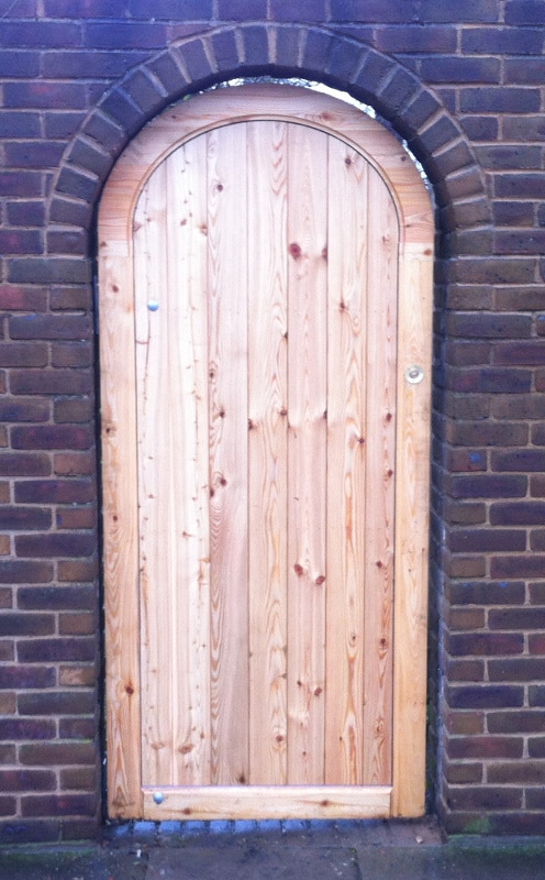 Brick Arch Top Wooden Garden Gates, Arched Wooden Garden Gates Uk