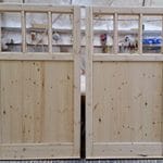 Wooden Garage Doors - Half panel - 3 openings for windows