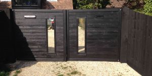 Flat Top windowed Double Sliding Gates (does not include glass)