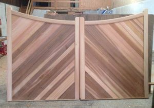 Reverse Arched Top Wooden Driveway Gates