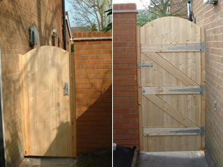 Ledge & Brace Arch Top Wooden Side Gate